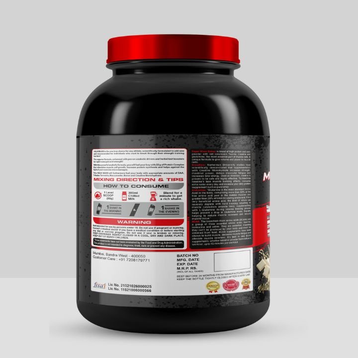Muscle 4 Nutrition Hulk Mass Gainer Milk Vanilla, 3000gm - Image 3