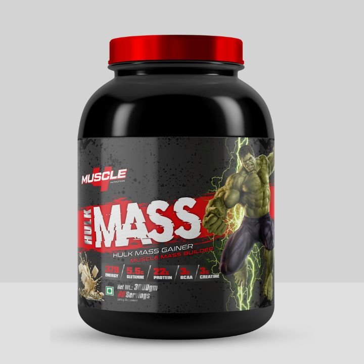 Muscle 4 Nutrition Hulk Mass Gainer Milk Vanilla, 3000gm