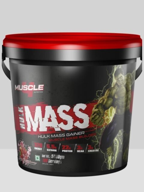 Muscle 4 Nutrition Hulk Mass Gainer Milk Strawberry, 5000gm