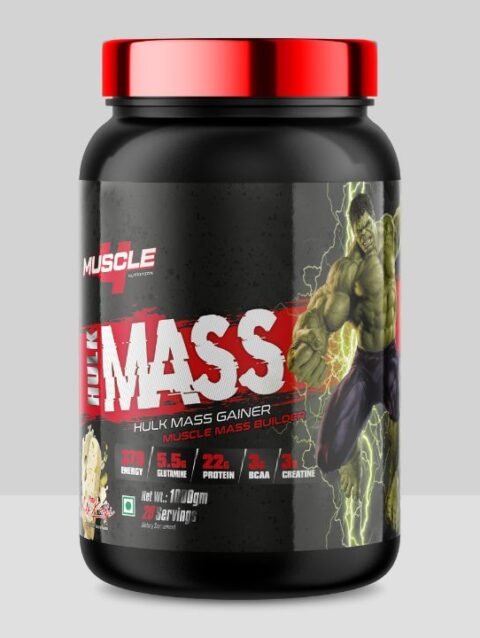 Muscle 4 Nutrition Hulk Mass Gainer Pista Milk Kulfi, 1000gm