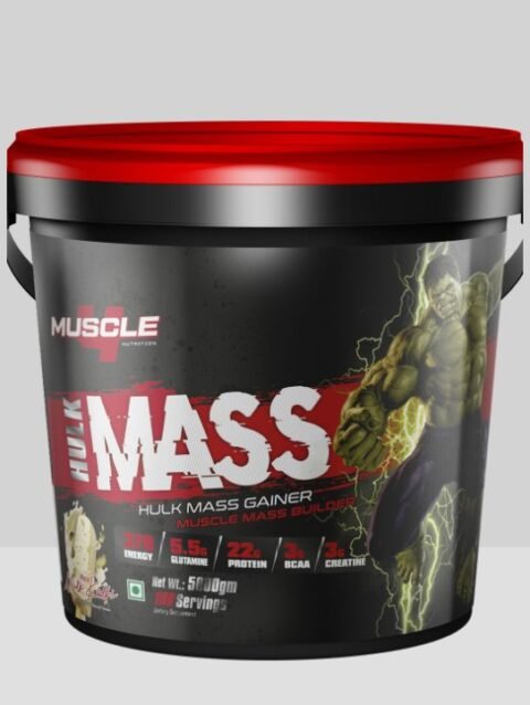 Muscle 4 Nutrition Hulk Mass Gainer Pista Milk Kulfi, 5000gm