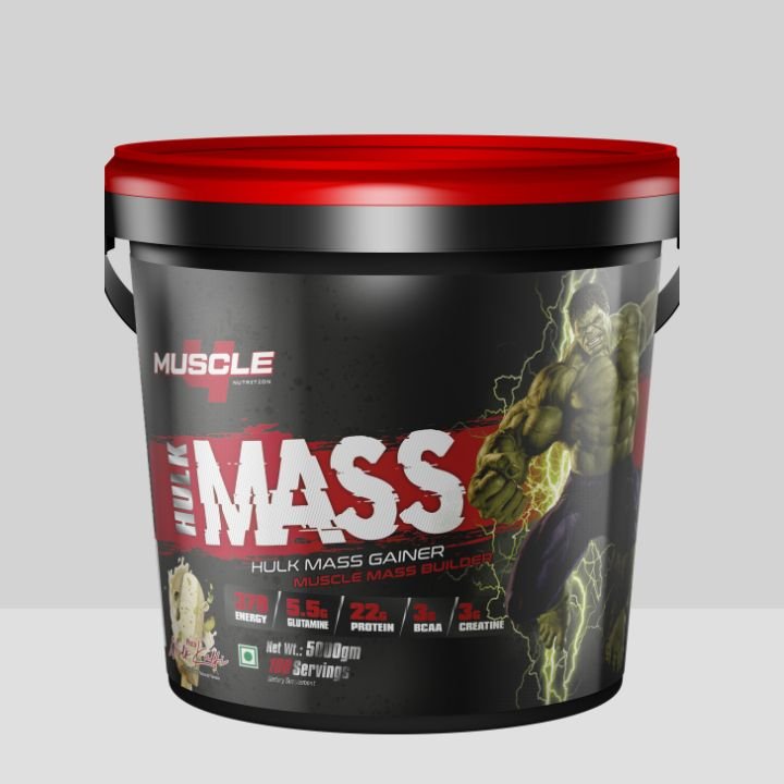 Muscle 4 Nutrition Hulk Mass Gainer Pista Milk Kulfi, 5000gm